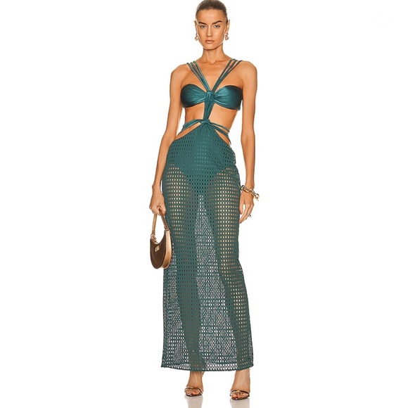 PatBO Dresses & Skirts - ❌SOLD❌ PatBO x Alessandra Ambrosio Cut Out Beach Dress in Palace Green